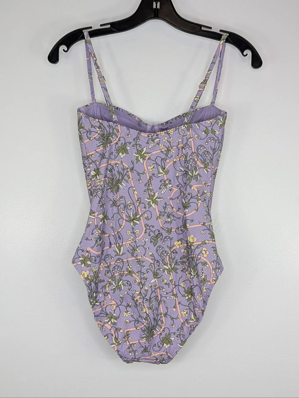 NWT Tory Burch Lilac Garden Medallion Underwire One Piece Swimsuit Size XS New